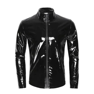 Metallic Faux Leather Jacket